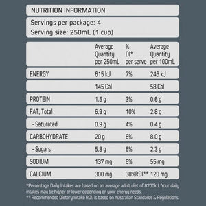 MILKLAB Oat Milk 1L Nutritional Info Close Up  Mylkables