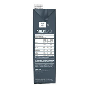 MILKLAB Oat Milk 1L Tetra Side Label Nutritional Info Mylkables