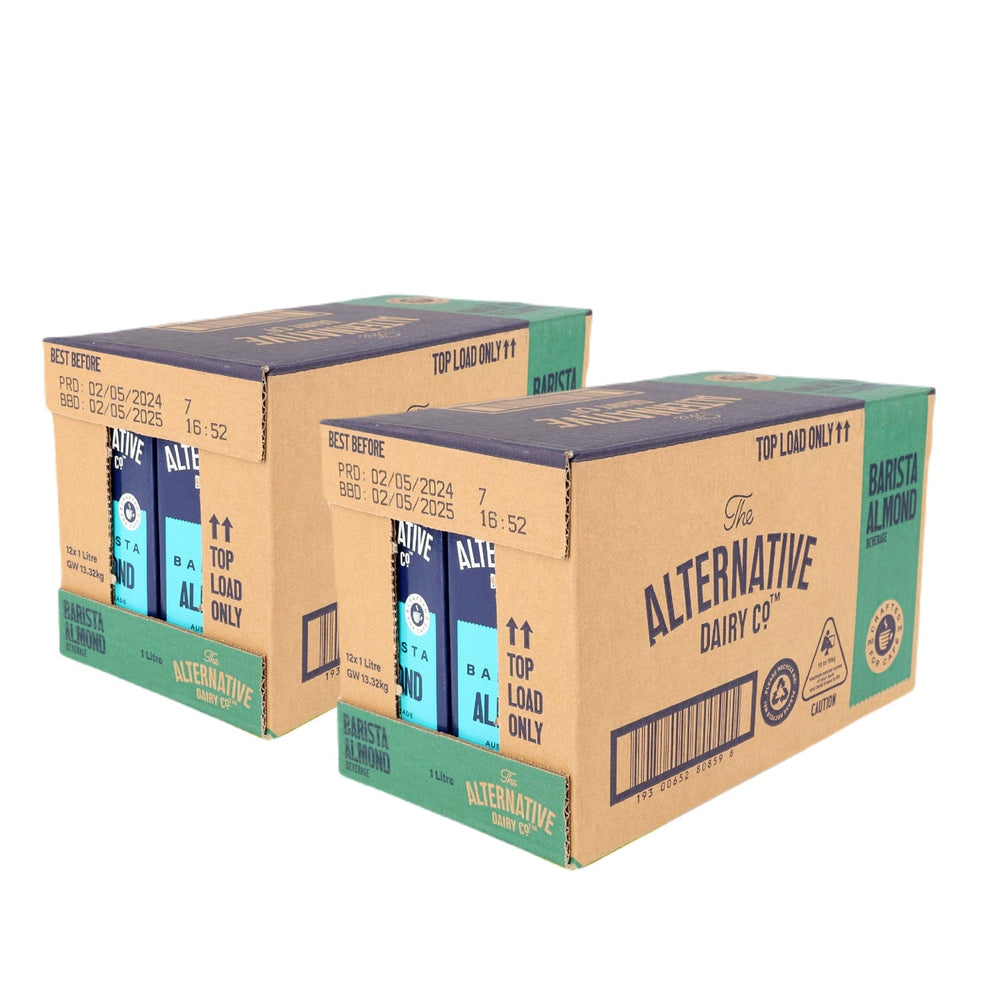 The Alternative Dairy Co Barista Almond Milk 12 x 1L (2 Boxes)