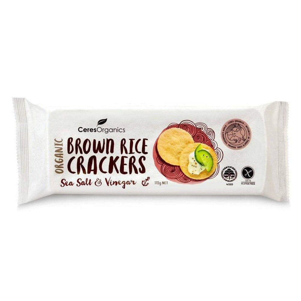 Brown Rice Crackers Sea Salt & Vinegar 115g