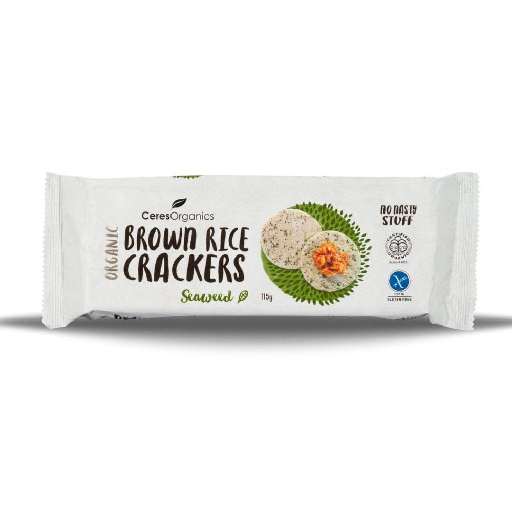 Brown Rice Crackers Seaweed 115g
