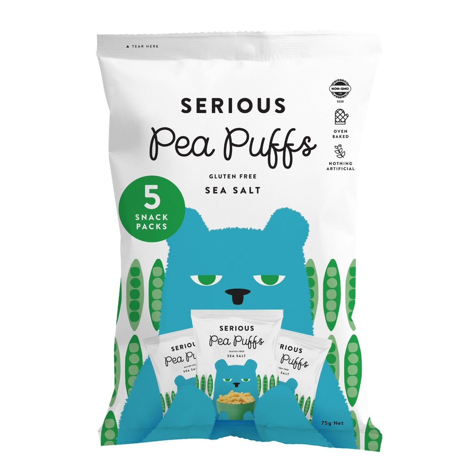 Serious Pea Puffs Sea Salt Multipack | 75g – Mylkables