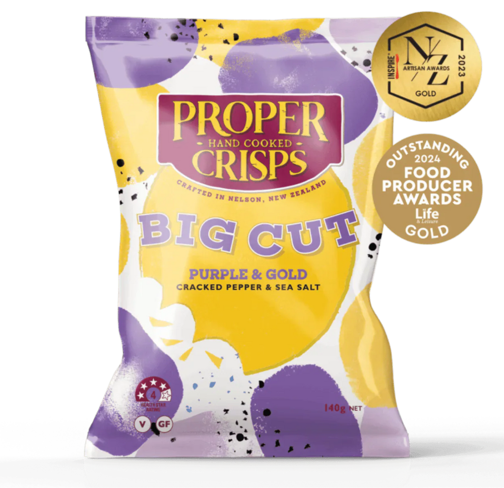 Proper Crisps BIG CUT Purple and Gold 140g