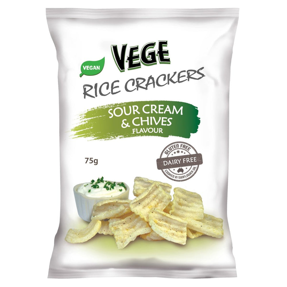 Sour Cream & Chives Flavour Rice Crackers 75g