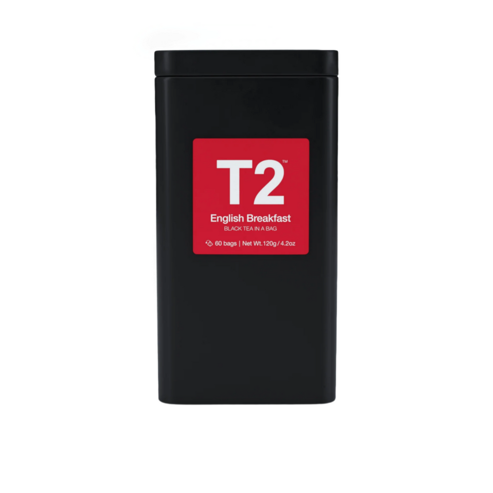 T2 English Breakfast Tea Bag Tin 60 Pack | 120g